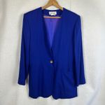 Vintage Casual Corner Royal Blue Blazer Gold Button Career Office Womens 10 Photo 4