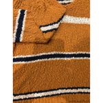 O'Neill Striped Knit Sweater Large V Neck Pullover Brown White Blue Photo 1