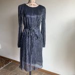 Chetta B  Shimmery Navy Silver Dress Size 6 NWT Photo 3