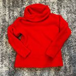 Lands' End  Bright Orange Fleece Fluffy Turtleneck Sweatshirt Photo 0