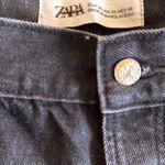 ZARA NWOT  DENIM DISTRESSED RELAX FIT BLACK SHORTS SZ-24 Photo 4