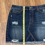 Wax Jean Denim Distressed Mini Skirt Size Large Photo 8