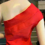 Wow Couture  Women's Sweetheart Block RED Bandage Dress Size Large Photo 5