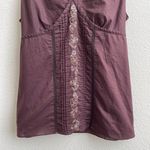 GEORGE Vintage Brown V Neck Floral Embroidered Cottagecore Sleeveless Tank Top Size L Photo 4