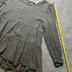 American Eagle Womens XS Long Sleeve babydoll Blouse Olive Green Open Back Boho Photo 2