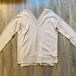 Topshop Wool Blend Taupe Ribbed V-Neck Sweater Size 8 Photo 3