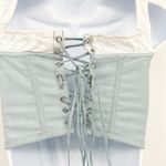 Urban Outfitters  UO Womens Chambray Corset Top Size S Lace Up Back Cottagecore Photo 4