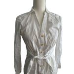 Maeve  Anthropologie White Belted Button Down Size 4 Photo 1