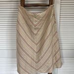 Valerie Stevens Linen Skirt Striped Chevron Pattern Size 14 Photo 0