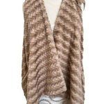 G by Giuliana Faux Fur Vest High Low Drape with Pockets Small Brown Photo 0
