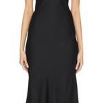 Bardot  Sabina Midi Dress in Black 12 Womens Satin Cocktail Party Photo 0