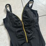 MiracleSuit  Gold Zipper‎ Front One-Piece Swimsuit Photo 1