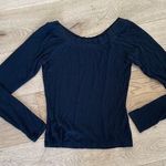 BDG  - Emma Long Sleeve Wide Neck Tee in Black Photo 0