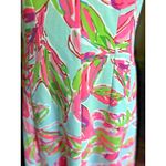 Lilly Pulitzer Briella Pink In The Vias Fit & Flare V-Neck Dress Sz M Tropical Photo 3