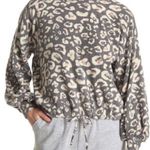 Know One Cares Womens Leopard Print Fleece Pullover Photo 0