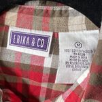 Erica &‎ Co Plaid Shirt Medium Short Sleeve Button Up Casual Red Cotton Photo 3