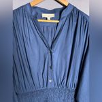 Pinch Work For You Navy Blue Smocked Waist Dress. In size Large Photo 2