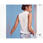 Anthropologie Moth Size L Ribbon Knit Sleeveless Sweater Tank White Coastal Size L Photo 6