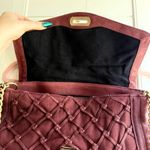 Pour La Victoire Knotted Leather Canvas Satchel Shoulder Bag in Oxblood & Gold Photo 5