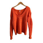  Sweaters Free People Crashing Waves Orange Pullover Sweater Photo 4