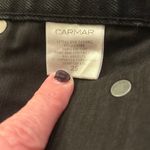 Carmar Zipper Zip Front Black Denim Jean Mini Skirt Washed Black Size 25 Photo 2