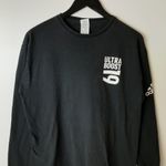 Adidas Ultraboost 19 T Shirt  Graphic Tee Cotton Long Sleeve Solid Black Large L Photo 4