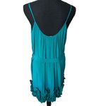 Charlie Jade  Women's Size Medium Green Slip Dress With Ruffles 100%‎ Silk NWT Photo 4