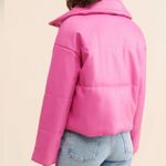 Jules Kae Vegan Leather Puffer Jacket – Bubblegum Pink – Size S Photo 1