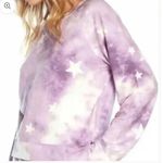 Wildfox Women's Purple Tie-Dye Star Print Pullover Sweatshirt Cropped Size XL Photo 1