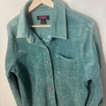 Rock & Roll Denim Corduroy Shacket Teal Acid Wash Snap Shirt Jacket Western Lg Green Photo 5