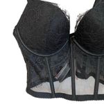Victoria's Secret Victoria Secret Black Rhinestone Strap Lingerie Pushup Corset Bra Top 32C NWT Photo 2