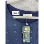Blooming Jelly  Women's Blouse Short Sleeve Solid Navy Blue Size XXL Trapeze Photo 12