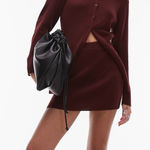 Topshop  burgundy knitted mini skirt  Photo 0