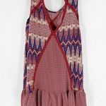 Umgee  Patchwork Boho Keyhole Ruffle Tunic Mini Dress Photo 5