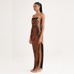 NWT Rumer Phoenix Maxi Dress in Bronze‎ Small Brown Photo 4