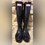 Hunter  Tall Shiny Black Waterproof Rain Boots W’s 7 Inpeccable Condition Photo 1