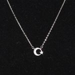 925 Sterling Silver Crescent Moon & Star Necklace Photo 2