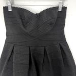 Sans Souci Black Textured Strapless Sweetheart Fit Flare Mini Dress Size Medium Photo 2