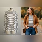 Kaileigh Stitch Fix Striped Ruffle Neck Top Size M Photo 5