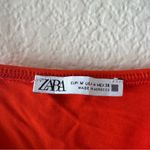 ZARA  Orange/Red Square Neck
Thong Bodysuit. Photo 2