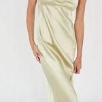 ZARA dress maxi Midi sage olive green satin Lingerie Effect Wedding Party Coctail Photo 14