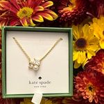 Kate Spade  Victoria Cluster Pendant Gold Necklace  Pearl Accents New Size 16” Photo 2