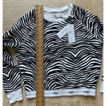 UGG NEW  Zebra Print‎ Crewneck Sweatshirt Long Sleeve Pullover XS Photo 4