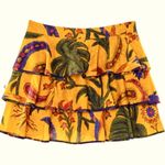 Farm Rio | Yellow Tropical Tapestry Mini Skirt | Tiered | Size Medium - NWT Photo 9