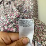 Ganni  NEW Floral Print Cotton Double-Collar Button Down Shirt Gray/Pink Sz 36 Photo 11