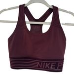 Nike Women's Burgundy Pro Mesh Sports Bra with Velour Logo Detailing,Size S, EUC Photo 0