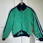 Free People FP Movement Fleecy Sherpa Scrunchy Pippa Jacket in Green & Navy Photo 2