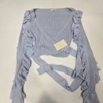 Tularosa Ruffle Wrap Cardi in Baby Blue Small Photo 2