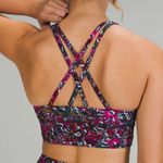 Lululemon  Womens Energy Longline Bra Size 4 Floral Electric Multi Medium Support Photo 1