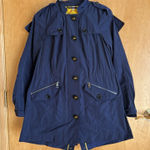 Burberry Brit Women's Size 4 US Blue Yellow Rain Hoodie Jacket Photo 0